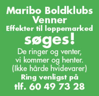 Annonce for  Maribo Boldklubs Venner